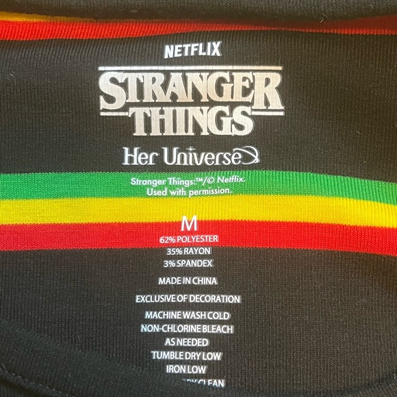 Her Universe Stranger Things Demogorgon Stripe Baby Girls T-Shirt Hot Topic Sz M - Picture 6 of 8